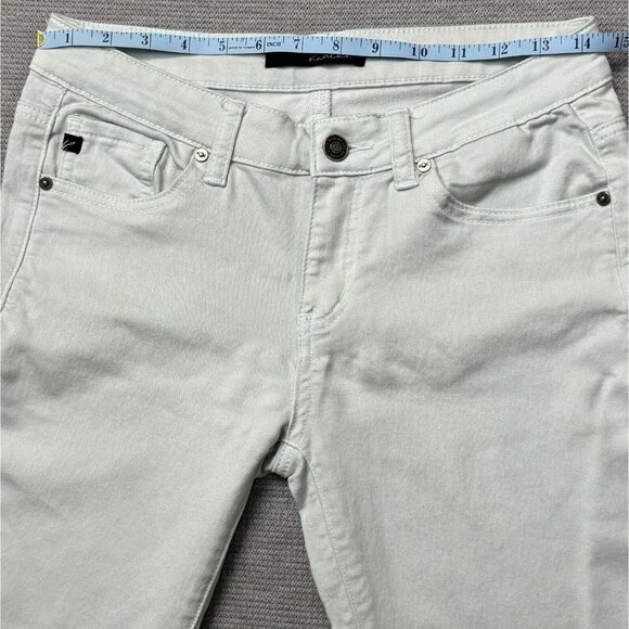 KanCan Womens Size 5/26 Mint Green Skinny Jeans Raw Hem Ankle Zipper Low Rise - Picture 7 of 14